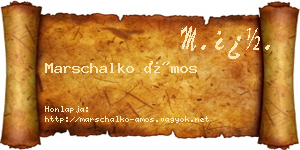 Marschalko Ámos névjegykártya